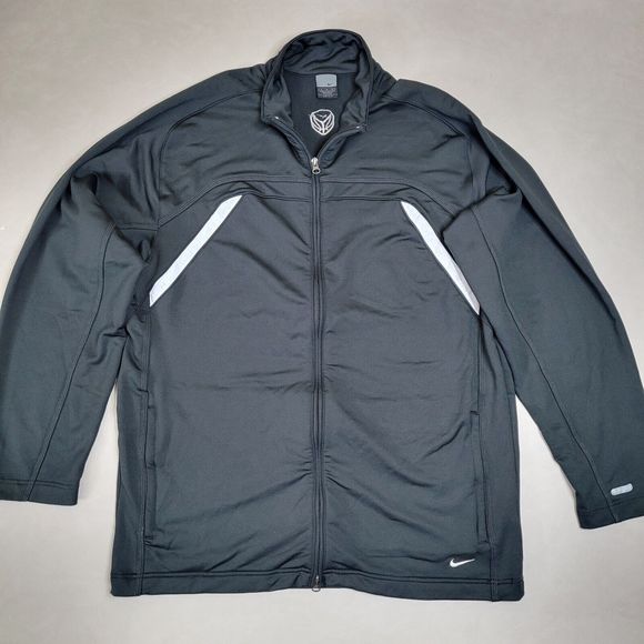 Nike Hoop Tech Basketball Warm Up Jacket Black Reflective Stripes Men’s Large - Picture 1 of 14